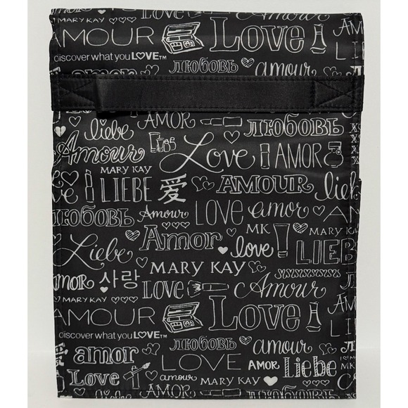 Mary Kay Handbags - Mary Kay MAKEUP BAG Travel Roll-Up AMOUR AMOR LOVE Hanger Plastic Pockets NEW!